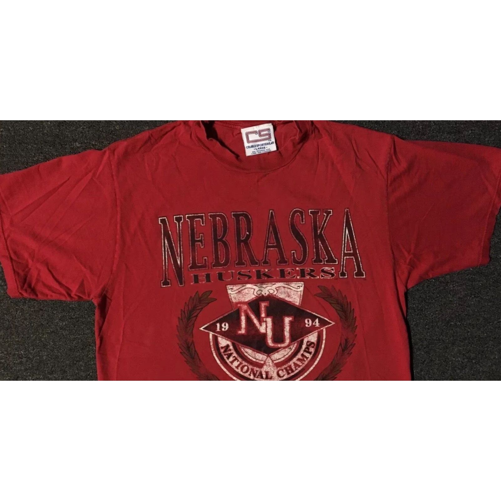 Vintage VINTAGE Husker University Nebraska Football Champs Shirt M Red 90s College Grunge Track & Field Sports Shirt Mens Size US M / EU 48-50 / 2 - 4 Thumbnail