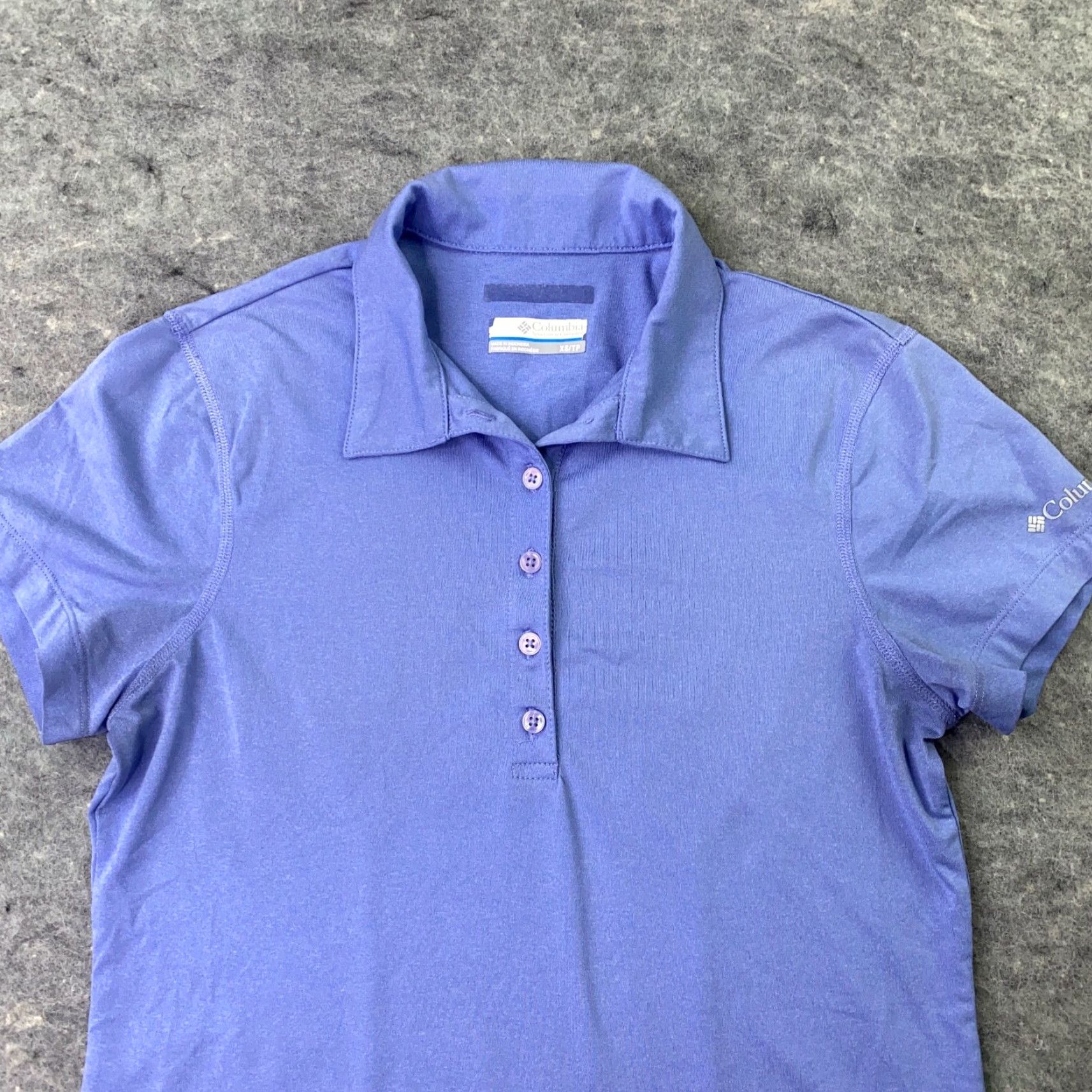 Vintage Columbia Womens Polo Shirt XS Purple Short Sleeve Stretch Cotton Elastane Jersey Basic Size XS / US 0-2 / IT 36-38 - 2 Thumbnail