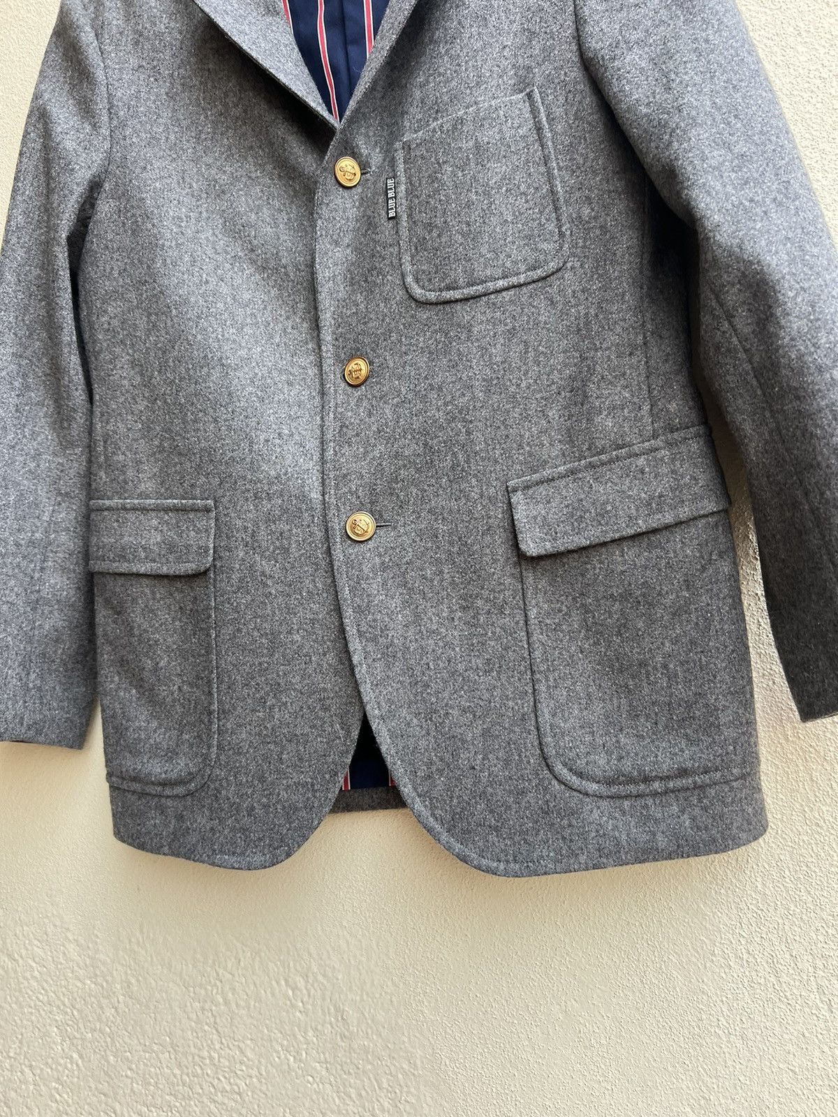 Blue Blue Japan Vintage Blue Blue Japan Grey Wool Coat Blazer Jacket Size US M / EU 48-50 / 2 - 9 Thumbnail