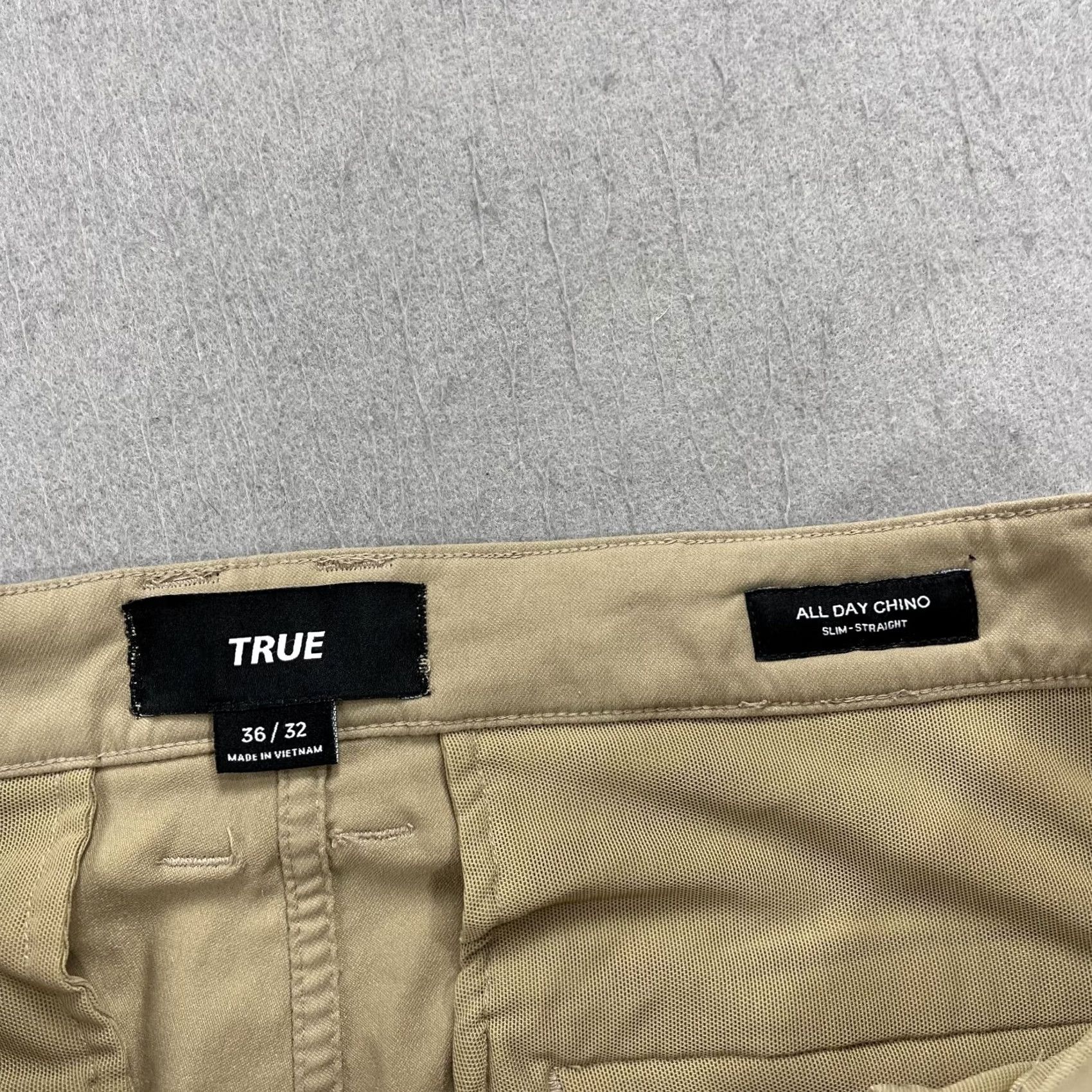 Vintage True Linkswear Golf Pants Mens 36x32 Beige Brown All Day Slim Straight Chino Pockets Stretch Adult 36 Mens SlIM Beige Size US 36 / EU 52 - 4 Thumbnail