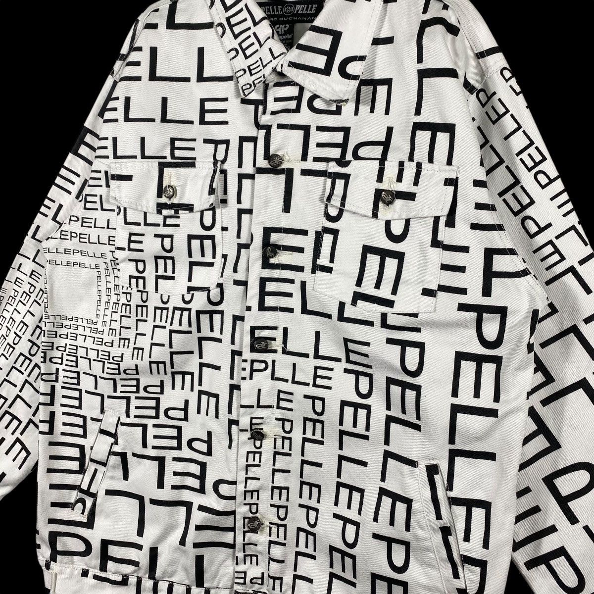Marc Buchanan Vintage Pelle Pelle Marc Buchanan Full Print denim Jacket Size US XL / EU 56 / 4 - 5 Thumbnail