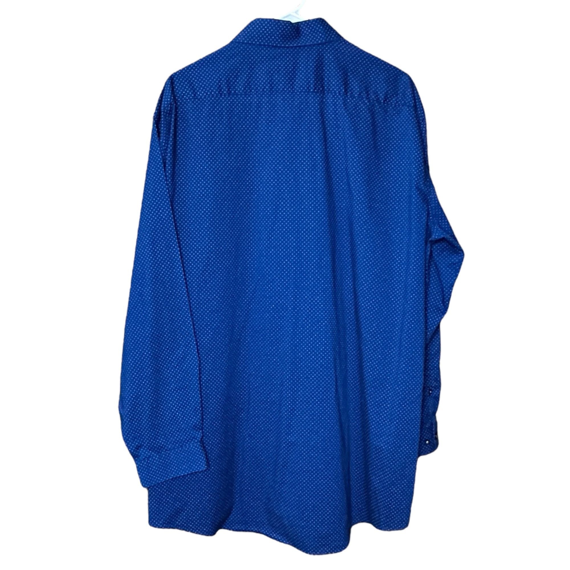 J Ferrar J. Ferrar Mens Slim Fit Stretch Blue Long Sleeve Button-Up S Size US XXL / EU 58 / 5 - 2 Thumbnail