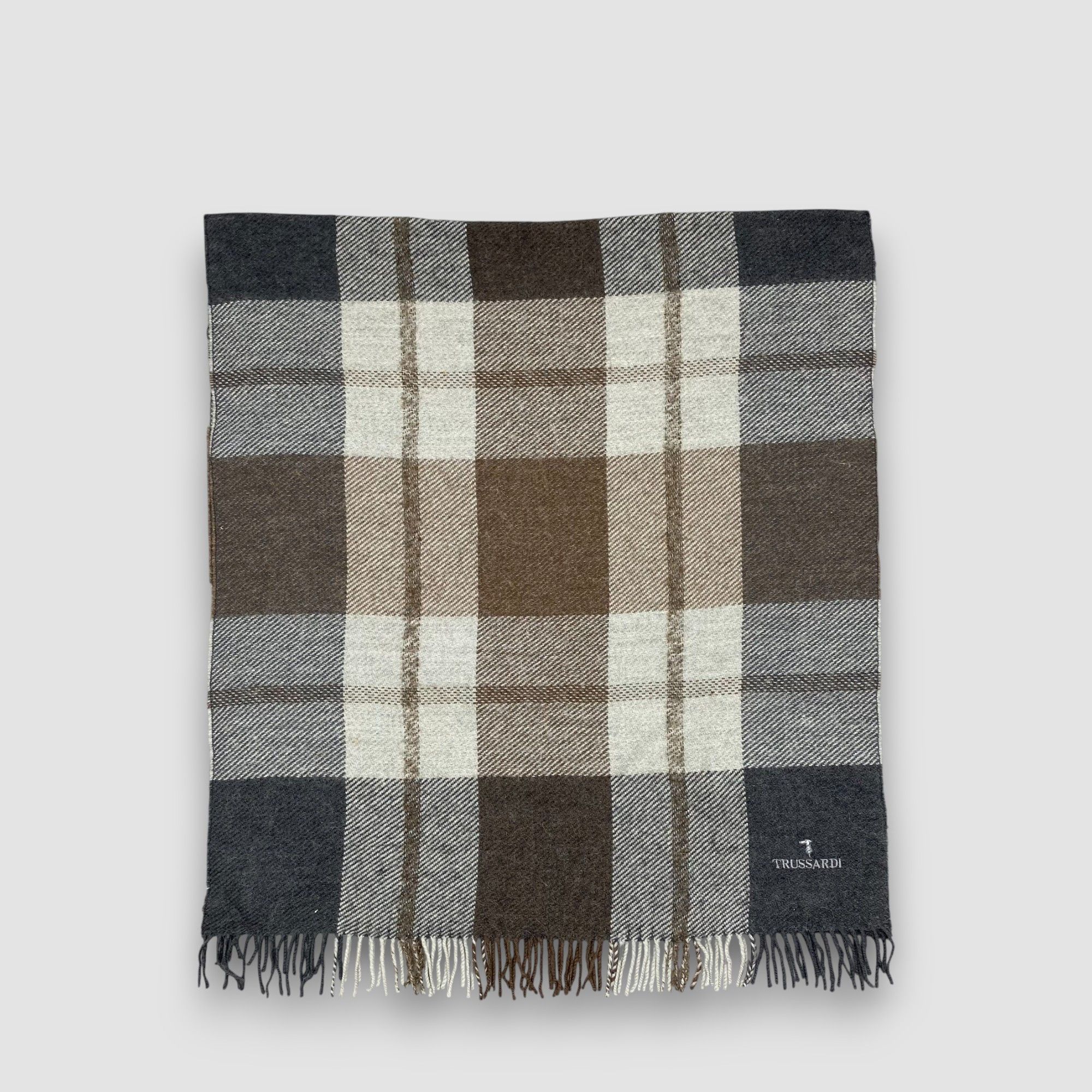 Trussardi Vintage Trussardi Scarf Muffler Wool Stole Shawls Scarves Size ONE SIZE - 4 Thumbnail