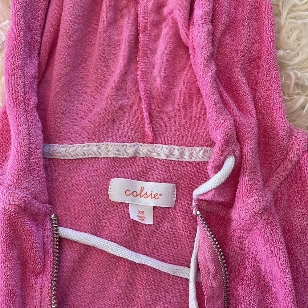 Designer Colsie Terry hooded Zip Up Sweatshirt Size XS / US 0-2 / IT 36-38 - 4 Thumbnail
