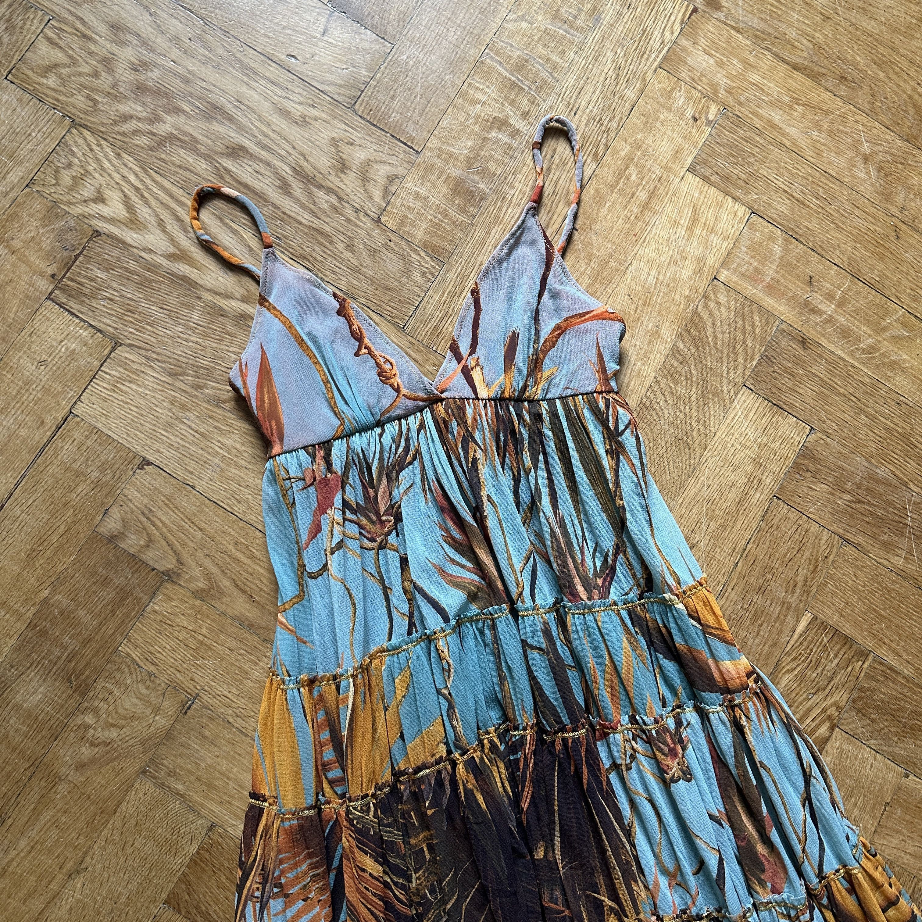 Jean Paul Gaultier Soleil 2000s Layered Palm Printed Mesh Dress Size M / US 6-8 / IT 42-44 - 2 Thumbnail