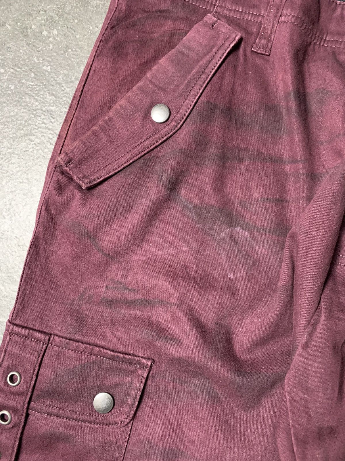 semanticdesign 2000s Semantic Design Red Wine Slashed Bondage Cargo Pants Size US 36 / EU 52 - 9 Thumbnail