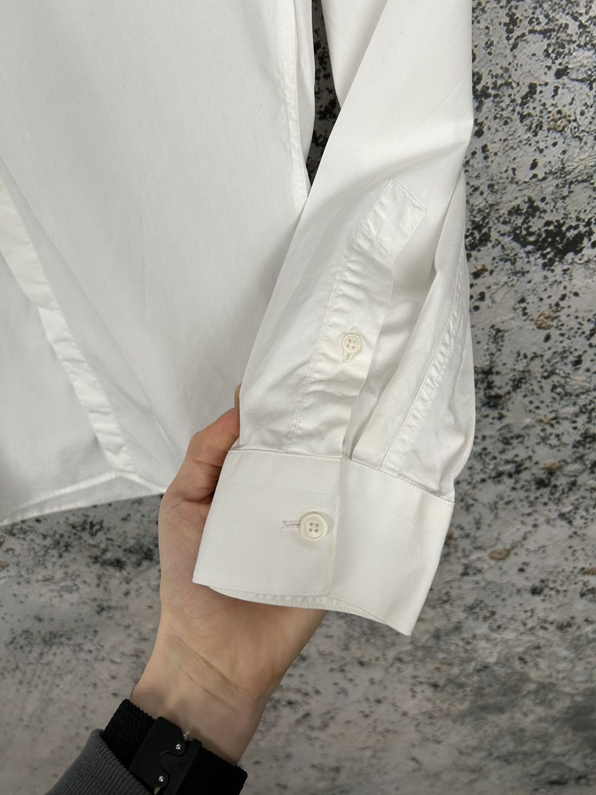Designer × Givenchy Givenchy White Shirt Black Collar Designer Luxury Vintage Size US L / EU 52-54 / 3 - 4 Thumbnail