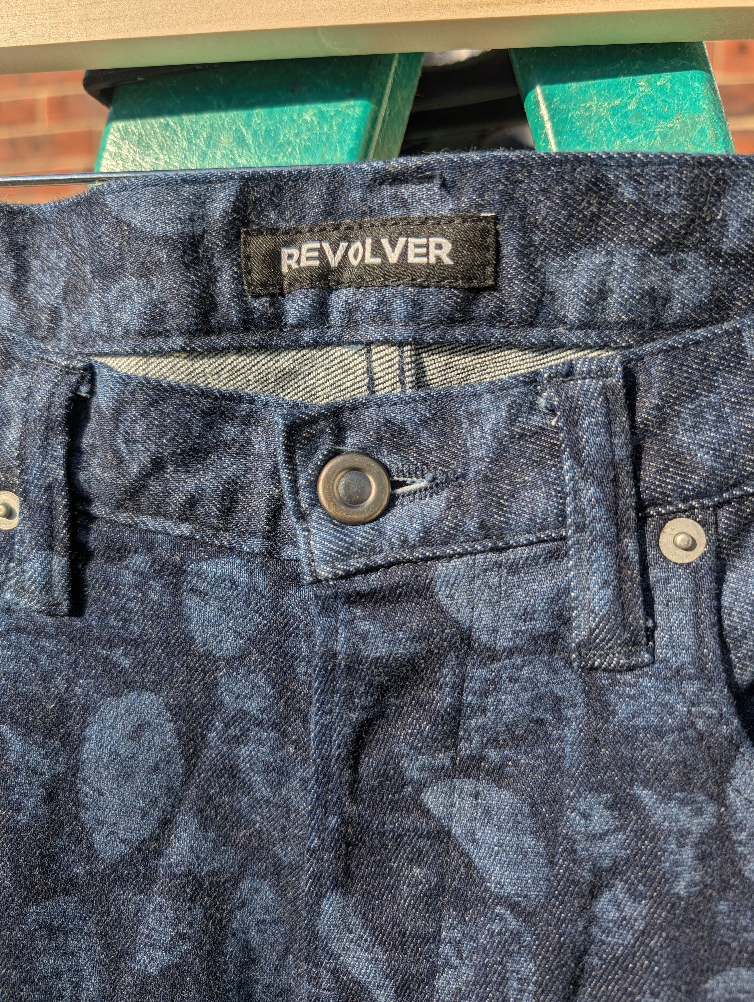 Japanese Brand Revolver Laser Etched Denim Size US 33 - 4 Thumbnail