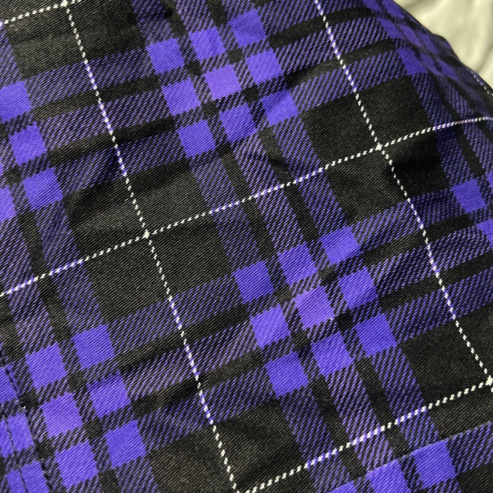 Designer XXL 2X Purple Plaid Punk Top Buckle Goth Dolls Kill Crop Top Size XXL / US 16-18 / IT 52-54 - 4 Thumbnail