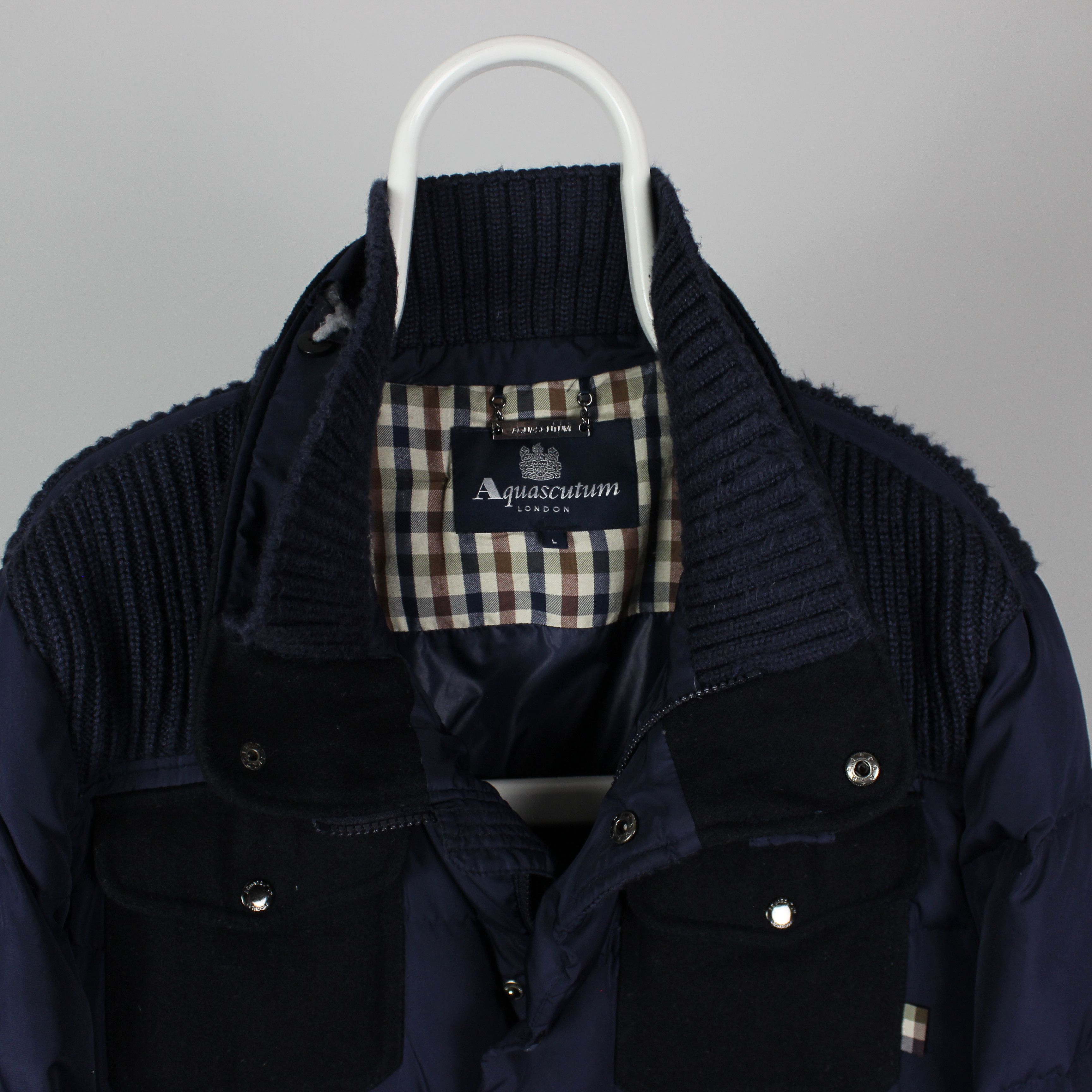 Aquascutum Aquascutum down jacket men puffer L navy blue Size US L / EU 52-54 / 3 - 2 Thumbnail