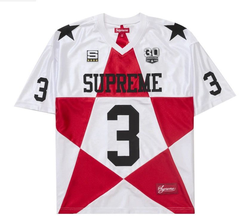 Supreme Supreme Star Football Jersey White Size XL Ready To Ship! Size US XL / EU 56 / 4 - 5 Thumbnail