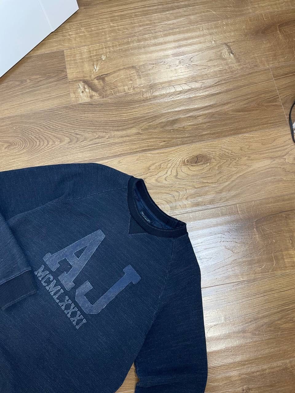 Armani × Vintage Vintage Armani Jeans Blue Big Logo Y2K Style Sweatshirt Size US XL / EU 56 / 4 - 5 Thumbnail