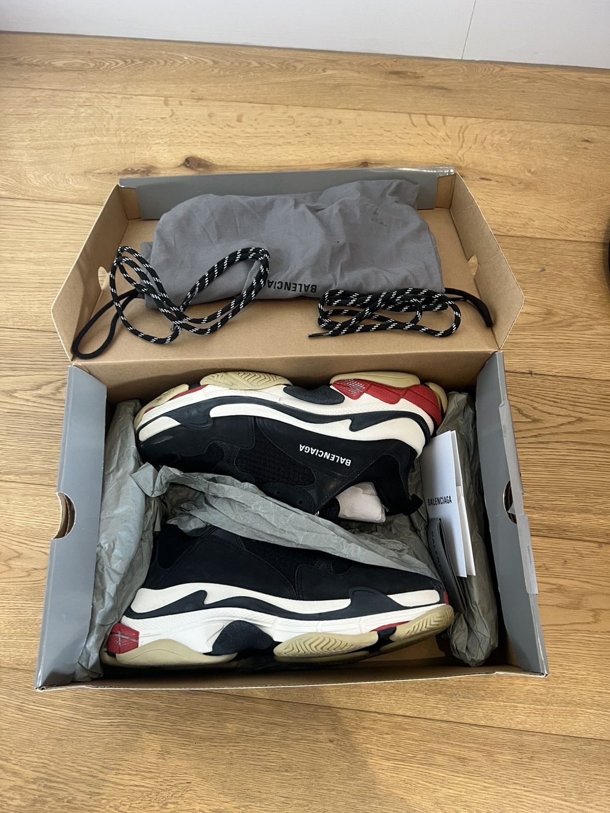 Balenciaga Balenciaga Triple S Black White Red – 2018 Reissue (EU 42) Size US 10 / EU 43 - 3 Thumbnail