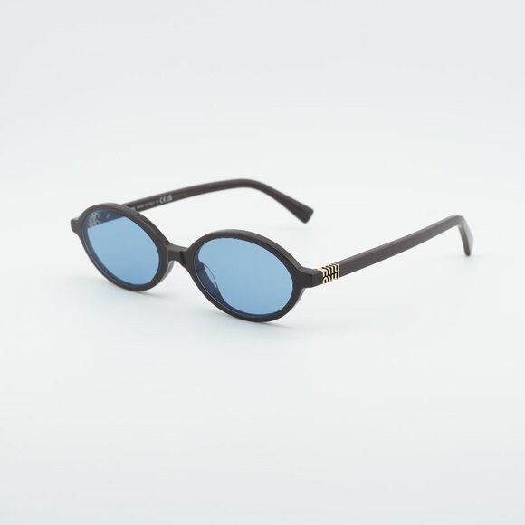 Miu Miu MU04ZS 22C60O Sunglasses Moka Oval Frame Light Blue