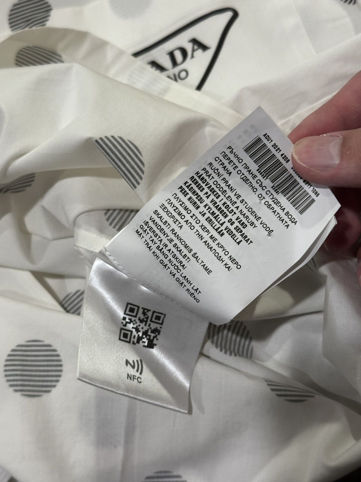Prada Prada Polka-Dot White Triangle Logo Bowling Button Up Shirt Size US M / EU 48-50 / 2 - 15 Thumbnail