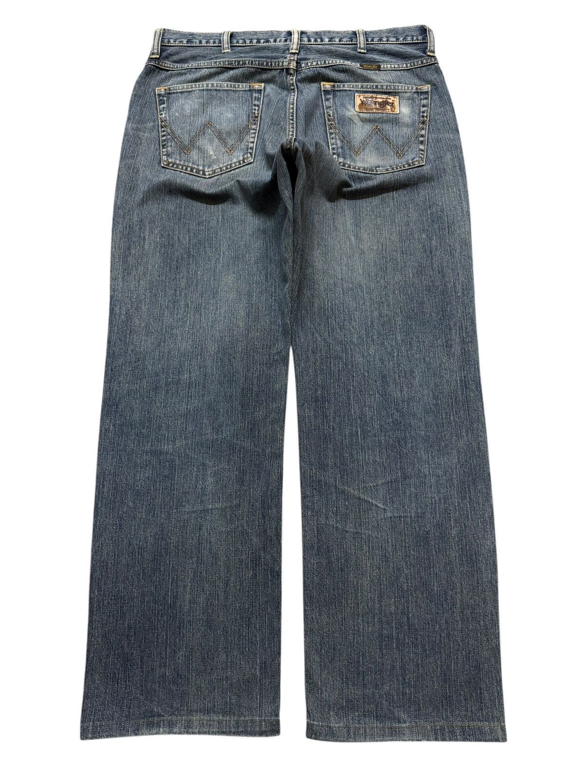 Wrangler Vintage 90s Wrangler Retro Blue Faded Wash Wide Leg Loose Size US 34 / EU 50 - 2 Thumbnail