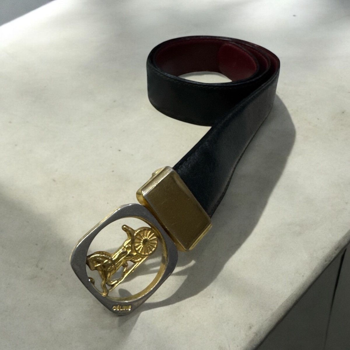 Celine VINTAGE CELINE REVERSIBLE LEATHER BELT SIZE 24-26 ITALY Size 26 - 2 Thumbnail