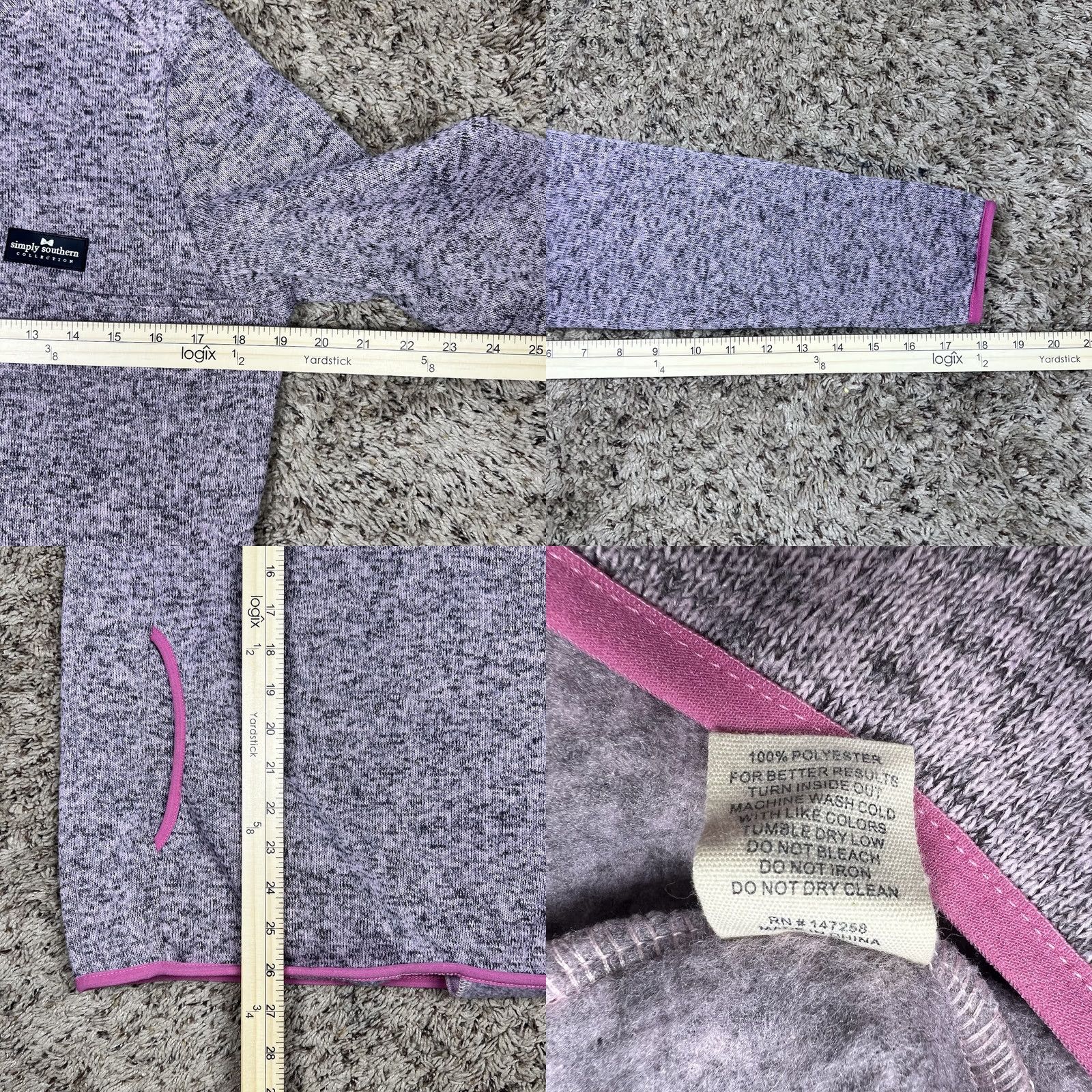 Vintage VINTAGE Simply Southern Jacket Womens S Pink Gray Henley Snap T Button Size S / US 4 / IT 40 - 8 Thumbnail
