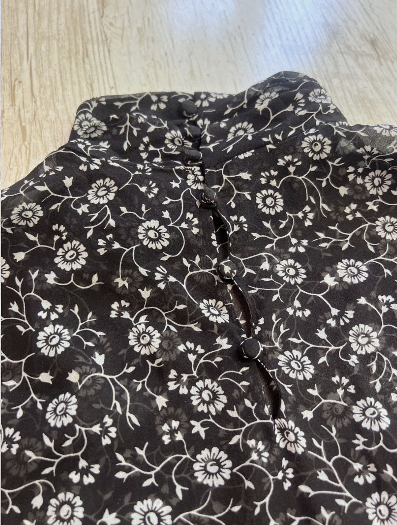Saint Laurent Paris Saint Laurent Floral Silk Georgette Blouse – FR 40 Size M / US 6-8 / IT 42-44 - 8 Thumbnail