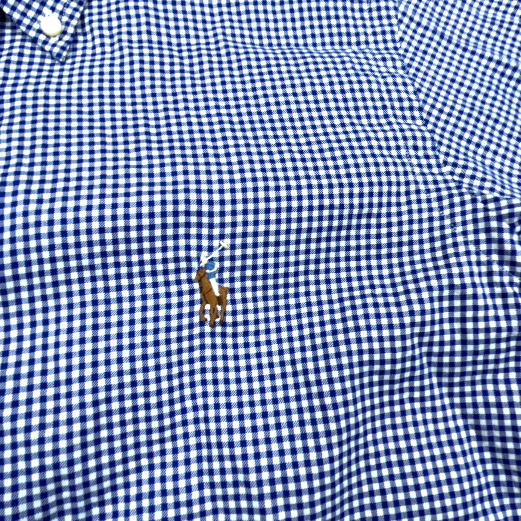 Ralph Lauren Ralph Lauren Shirt Men 14.5 32 Blue Button Up Poplin Dress Gingham Check Adult Size 40R - 5 Thumbnail