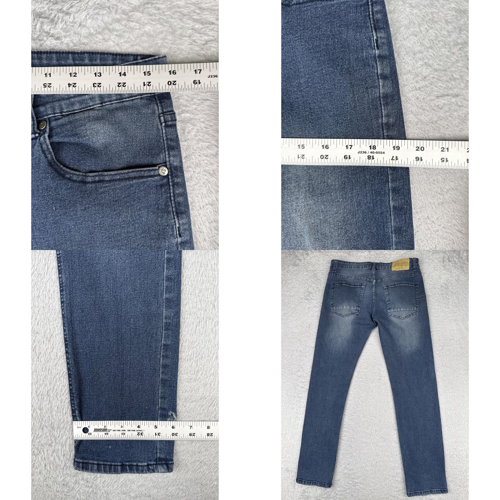 Vintage Stitches & Rivets Jeans Mens 32x30 Blue Wash Active Denim Slim Tapered Stretch Size US 32 / EU 48 - 9 Thumbnail