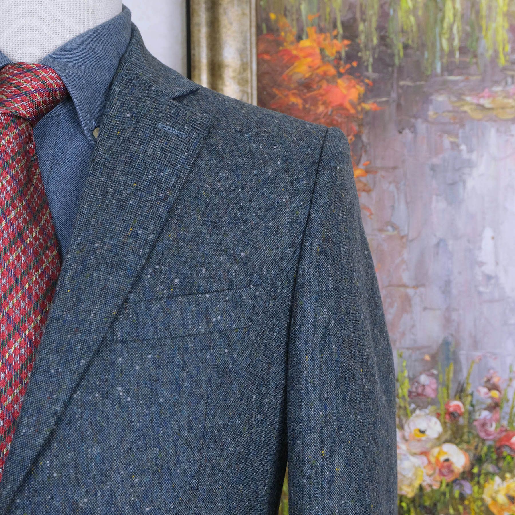 Lubiam Lubiam, handsome blue donegal tweed suit, size 36UK or 38UK Size 38R - 3 Thumbnail