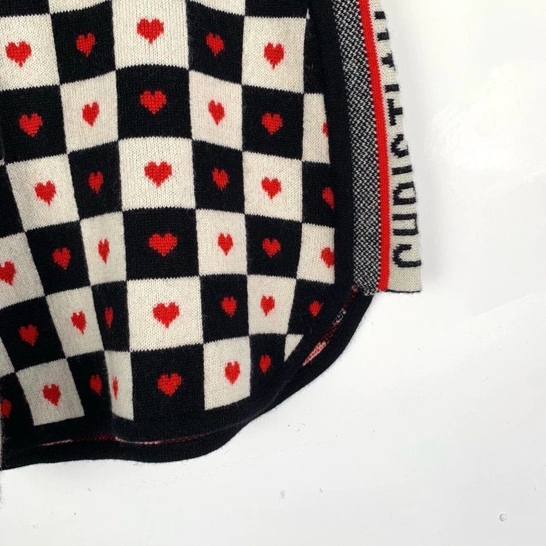 Dior Black White Checkered Heart Knit Shorts-2506 Size 33" - 4 Thumbnail