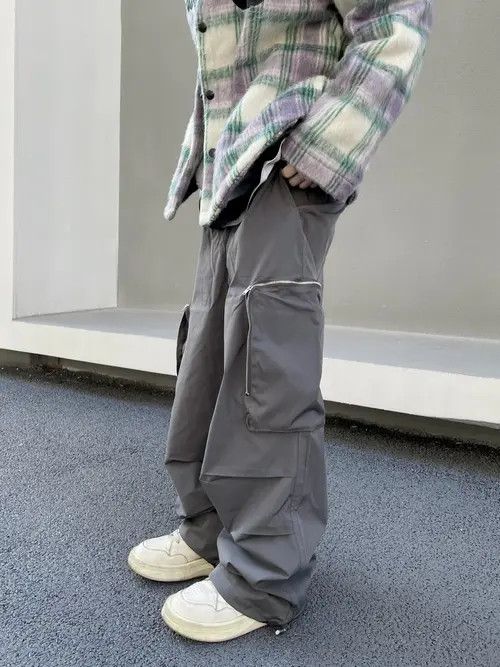 Japanese Brand Baggy Cargo Pants Straight Casual Harajuku Y2K Style Pockets Size US 34 / EU 50 - 8 Thumbnail