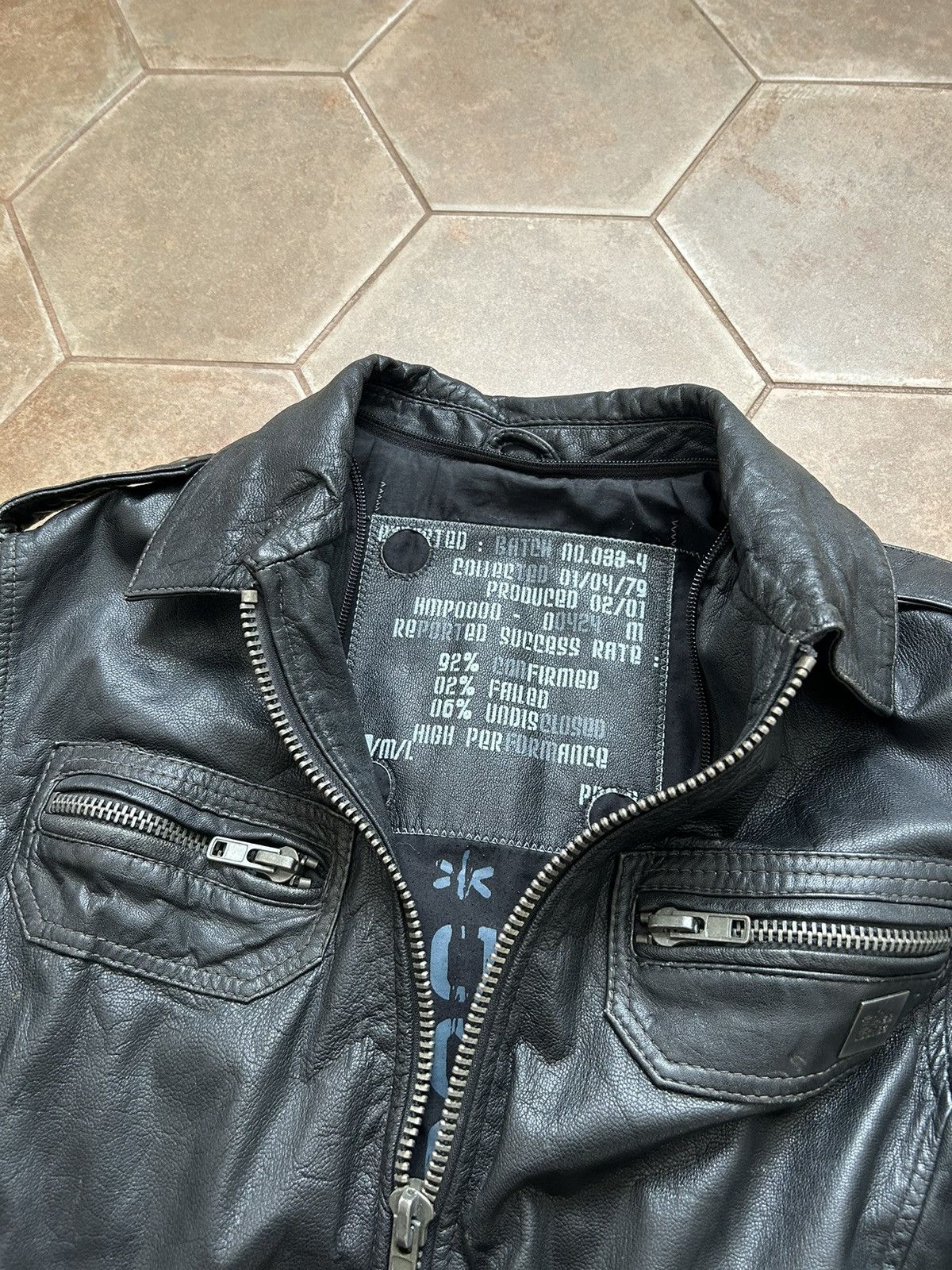VINTAGE LEATHER BOMBER Y2K JACKET