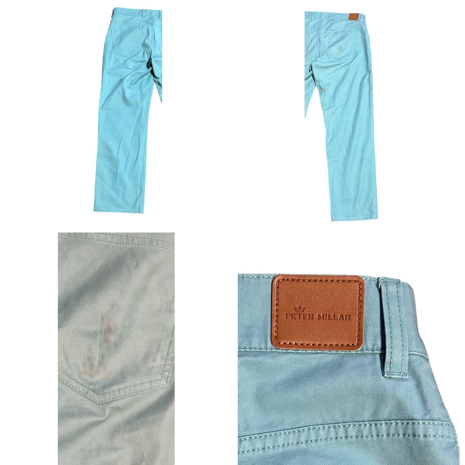 Peter Millar Peter Millar Pants Mens 33x34 Green Teal Performance Five Pocket Golf Slacks Mens Regular Straight Green 5 Pocket Peter Millar Crown Size US 33 - 9 Thumbnail