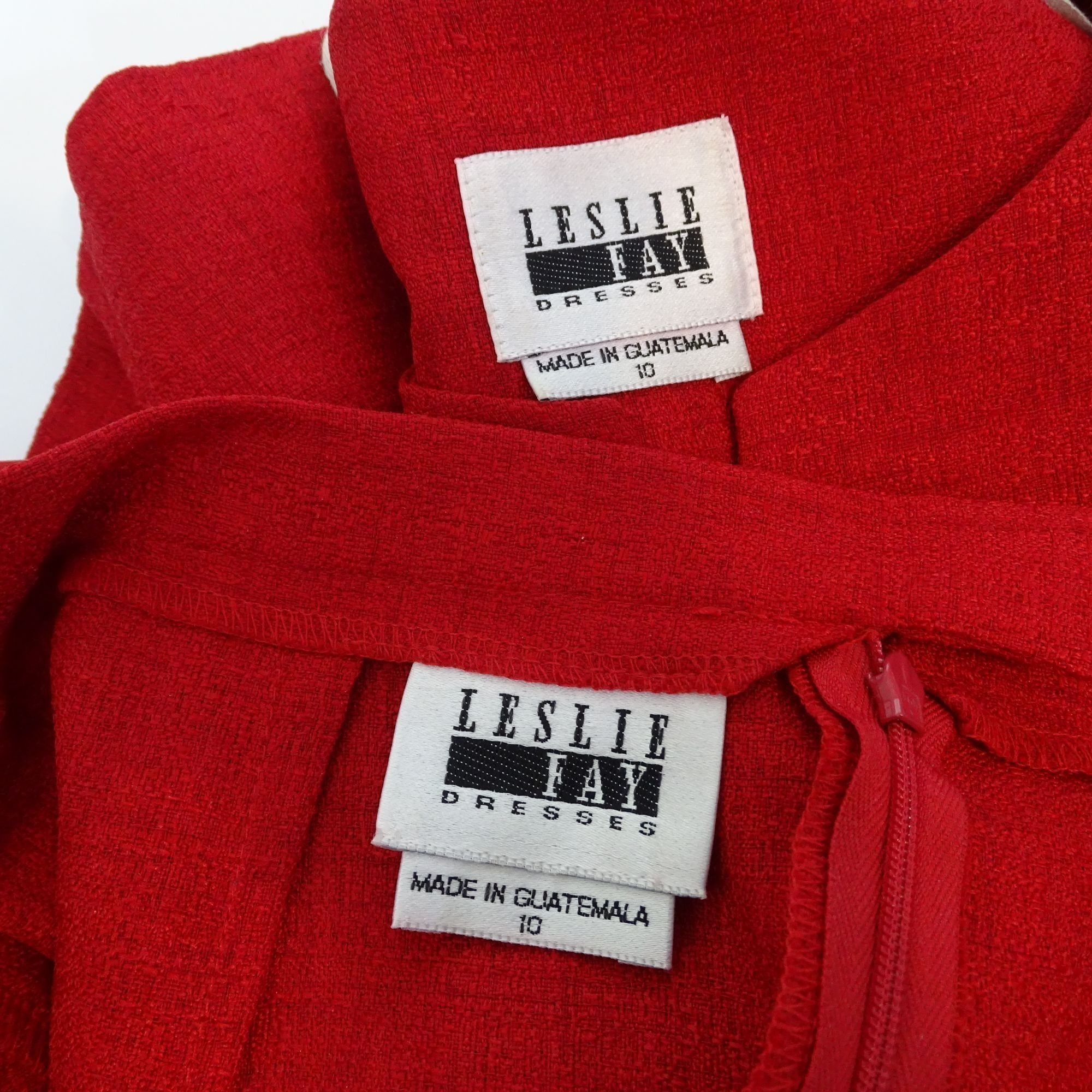Other Vintage Leslie Fay 2 Pc Red Skirt Suit Women Size 10 Size L / US 10 / IT 46 - 8 Thumbnail