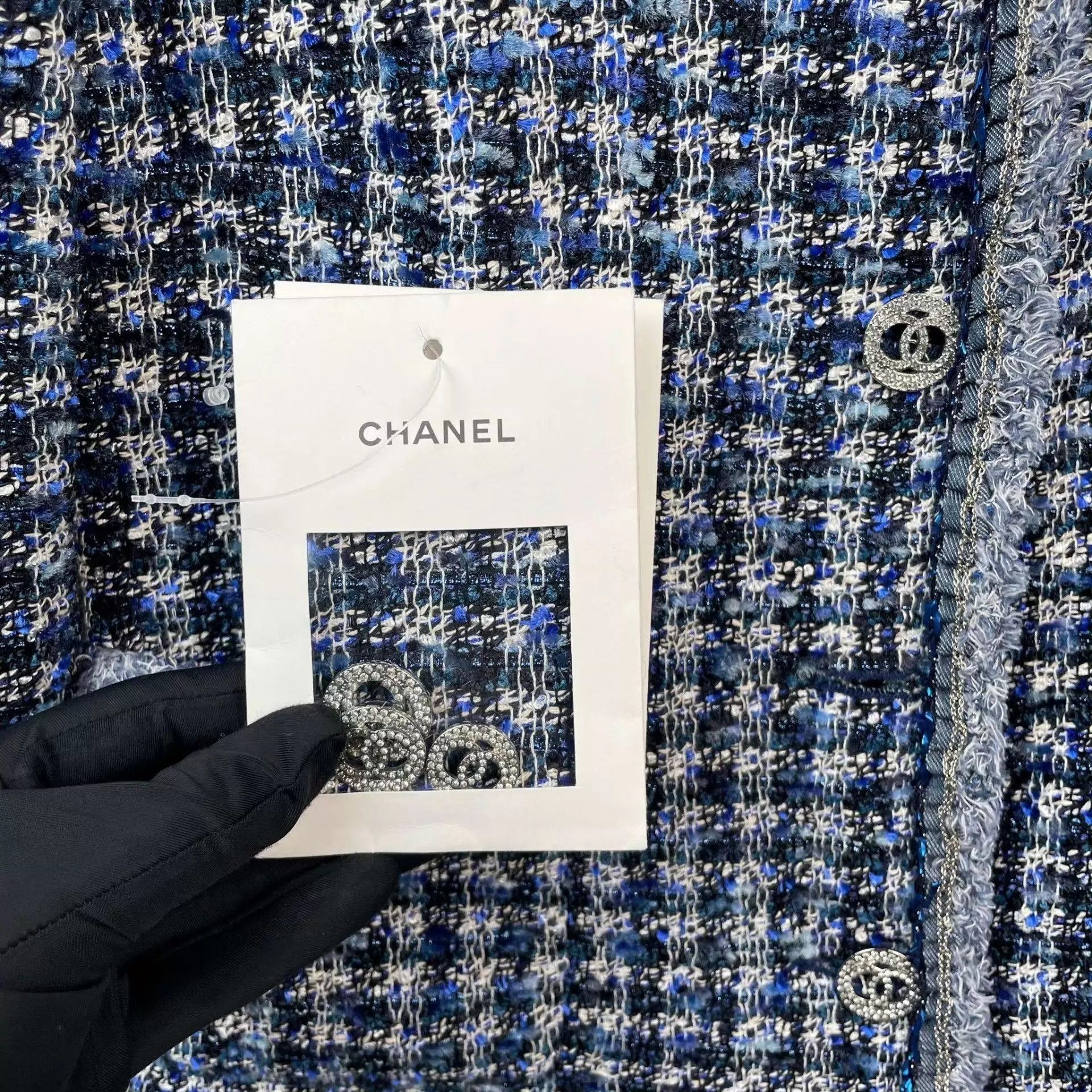 Chanel 95 New Chanel knit high neck jacket women's 34 blue Size XS / US 0-2 / IT 36-38 - 3 Thumbnail