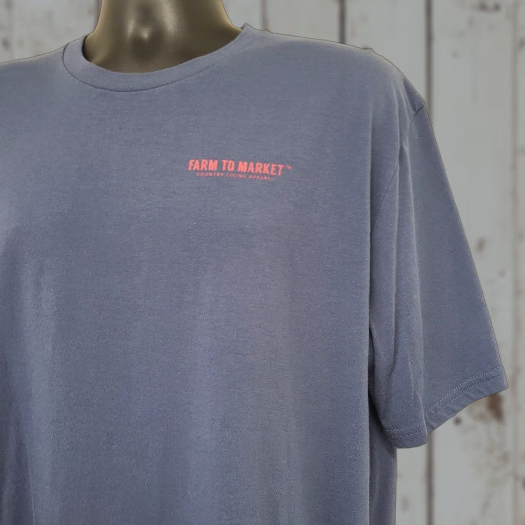 Market Farm To Market T-Shirt Mens XL Blue American Spirit Est. 1776 Chevy Trunks Trucks Graphic Print Size US XL / EU 56 / 4 - 1 Thumbnail