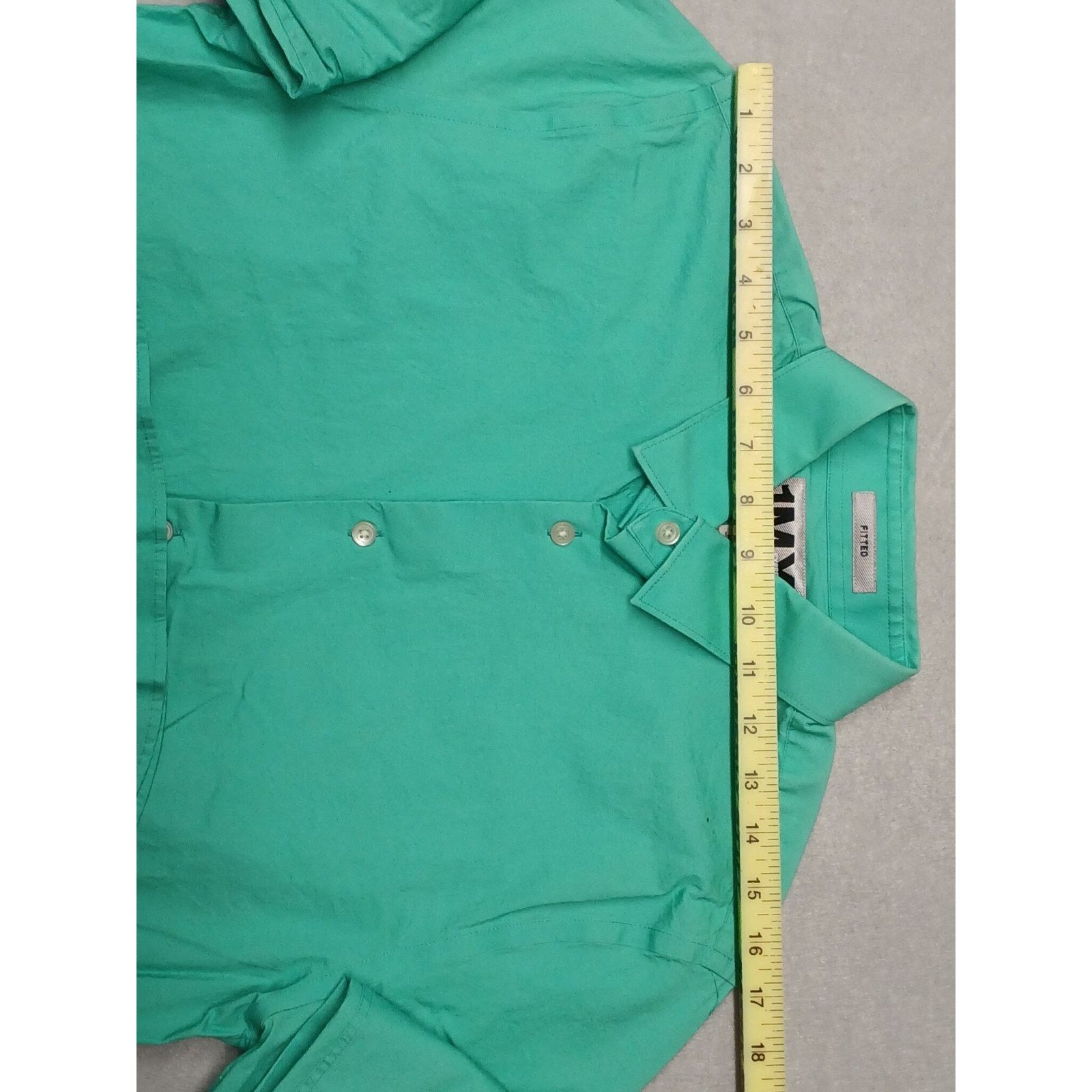 Express 1MX Express (Medium) Green Button Fitted Dress Shirt Size US M / EU 48-50 / 2 - 4 Thumbnail