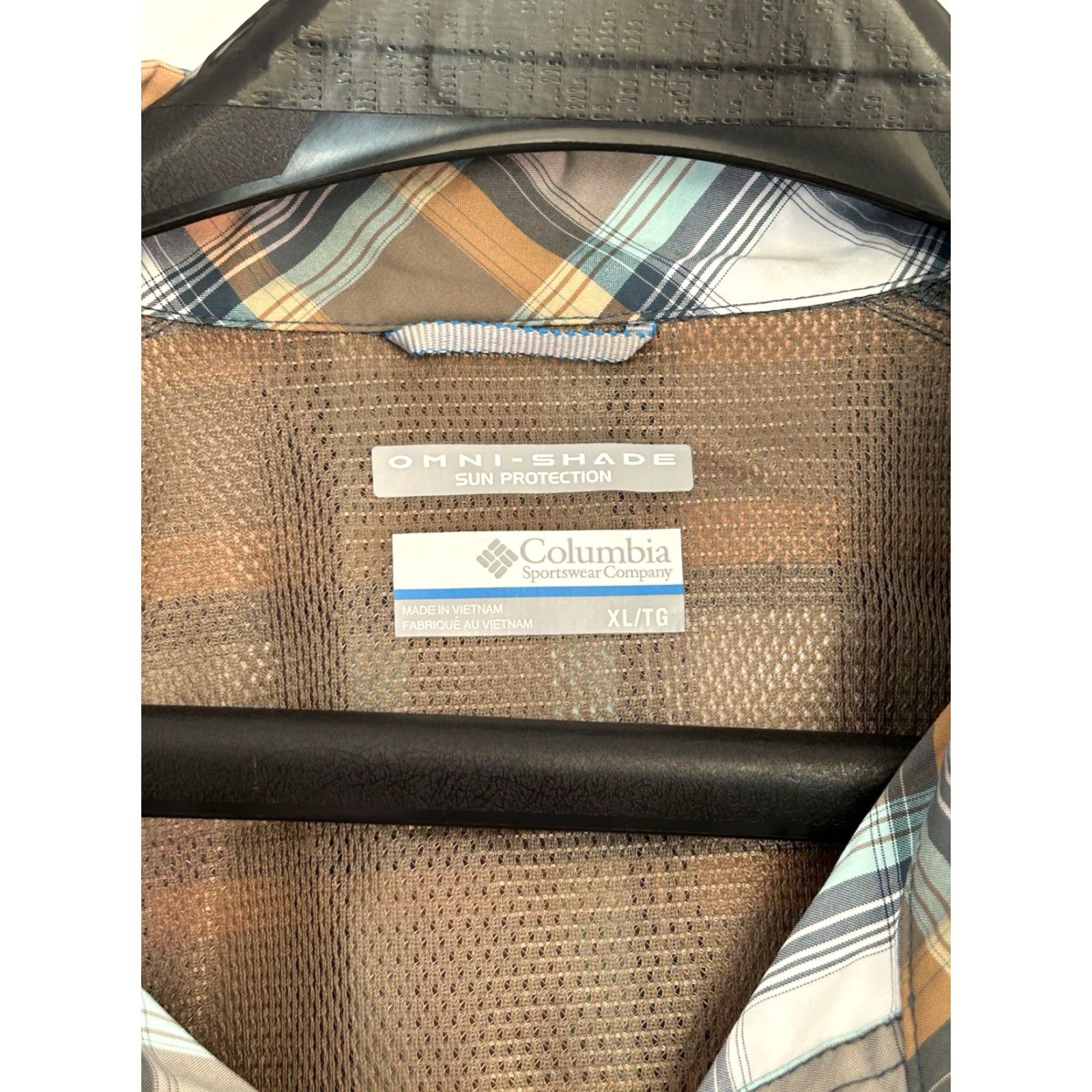 Vintage Columbia Shirt Mens Orange Blue Plaid Short Sleeve Button-Up Omni-Shade XL Size US XL / EU 56 / 4 - 5 Thumbnail