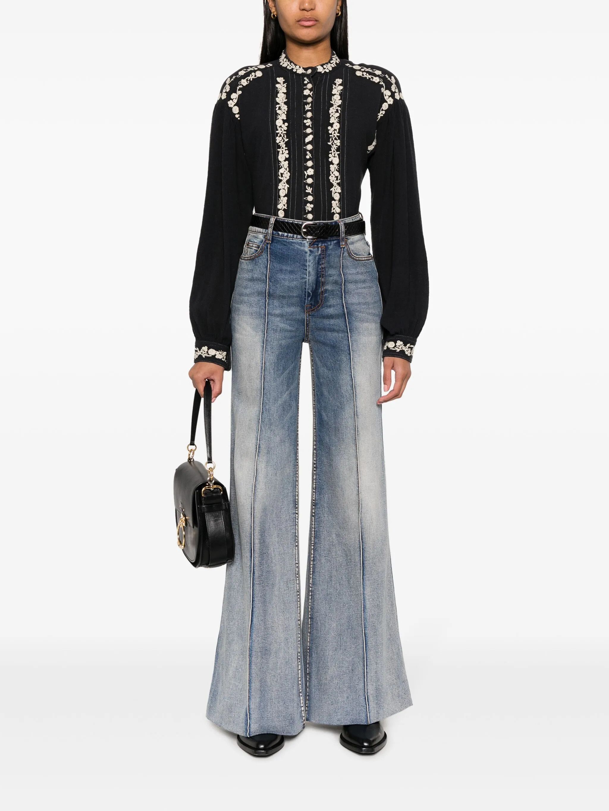Zimmermann oc11z0225 Luminosity Wide-Leg Jeans in Blue Size 27" / US 4 / IT 40 - 2 Thumbnail