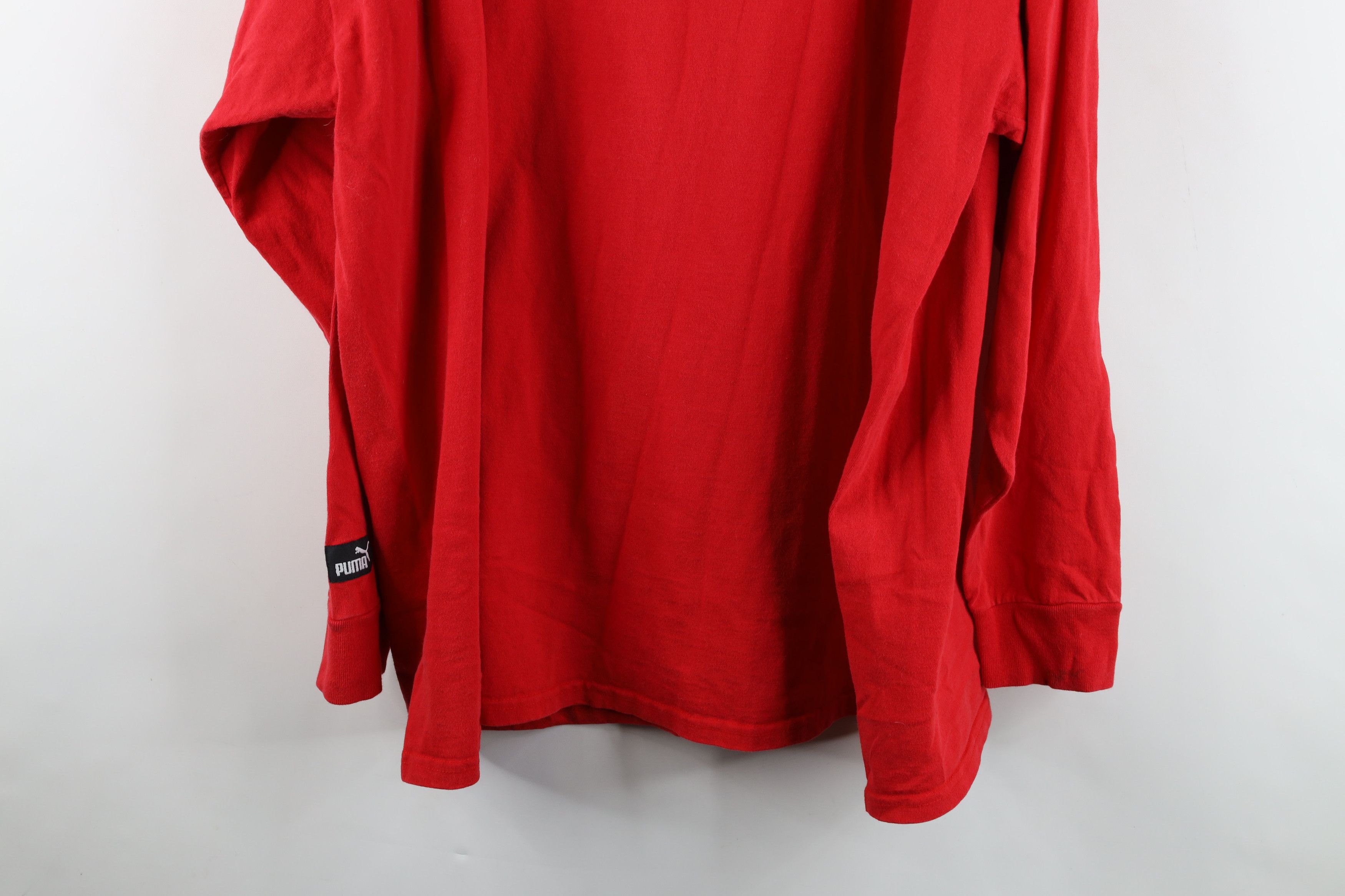 Puma Vintage 90s Puma Red Wings Hockey Mock Neck T-Shirt Red Size US XXL / EU 58 / 5 - 13 Thumbnail