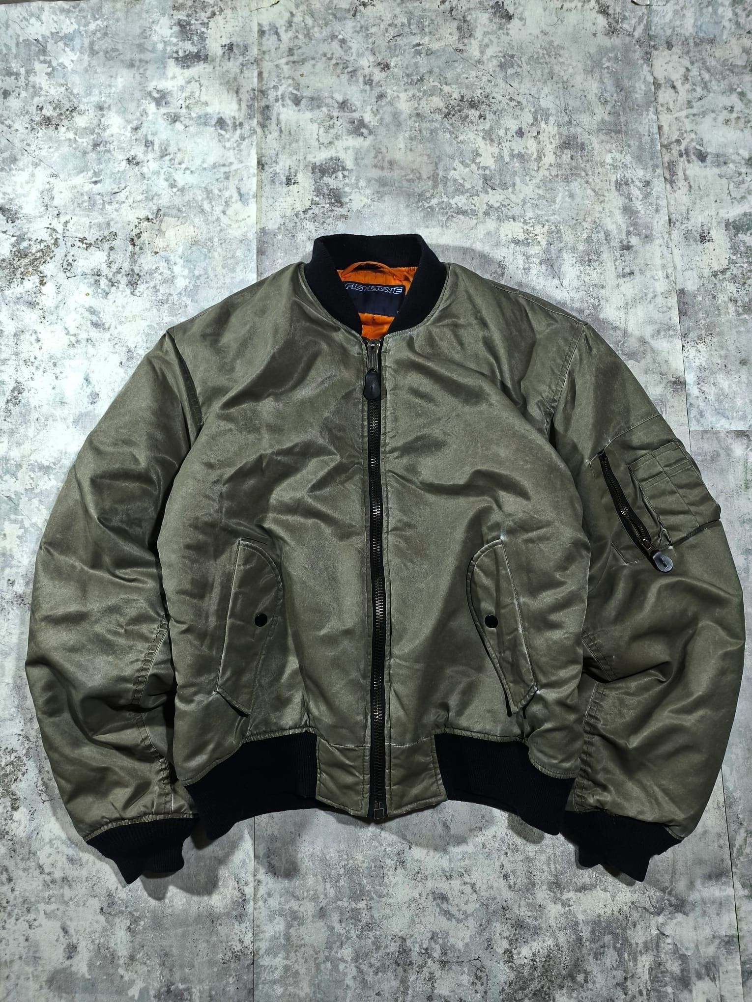 Vintage Industrial Textured Fishbone 00s Bomber Jacket Demna Gvsalia Size US L / EU 52-54 / 3 - 14 Thumbnail
