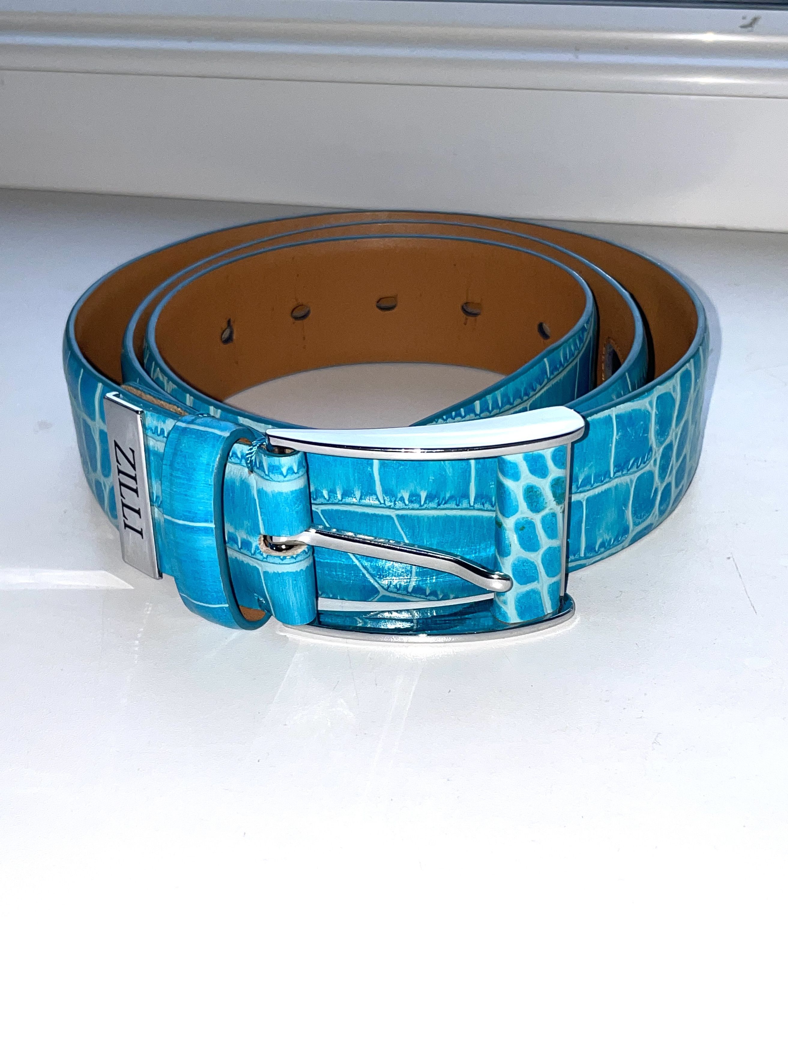 Zilli Zilli Belt in Turquoise Crocodile Size ONE SIZE - 1 Thumbnail