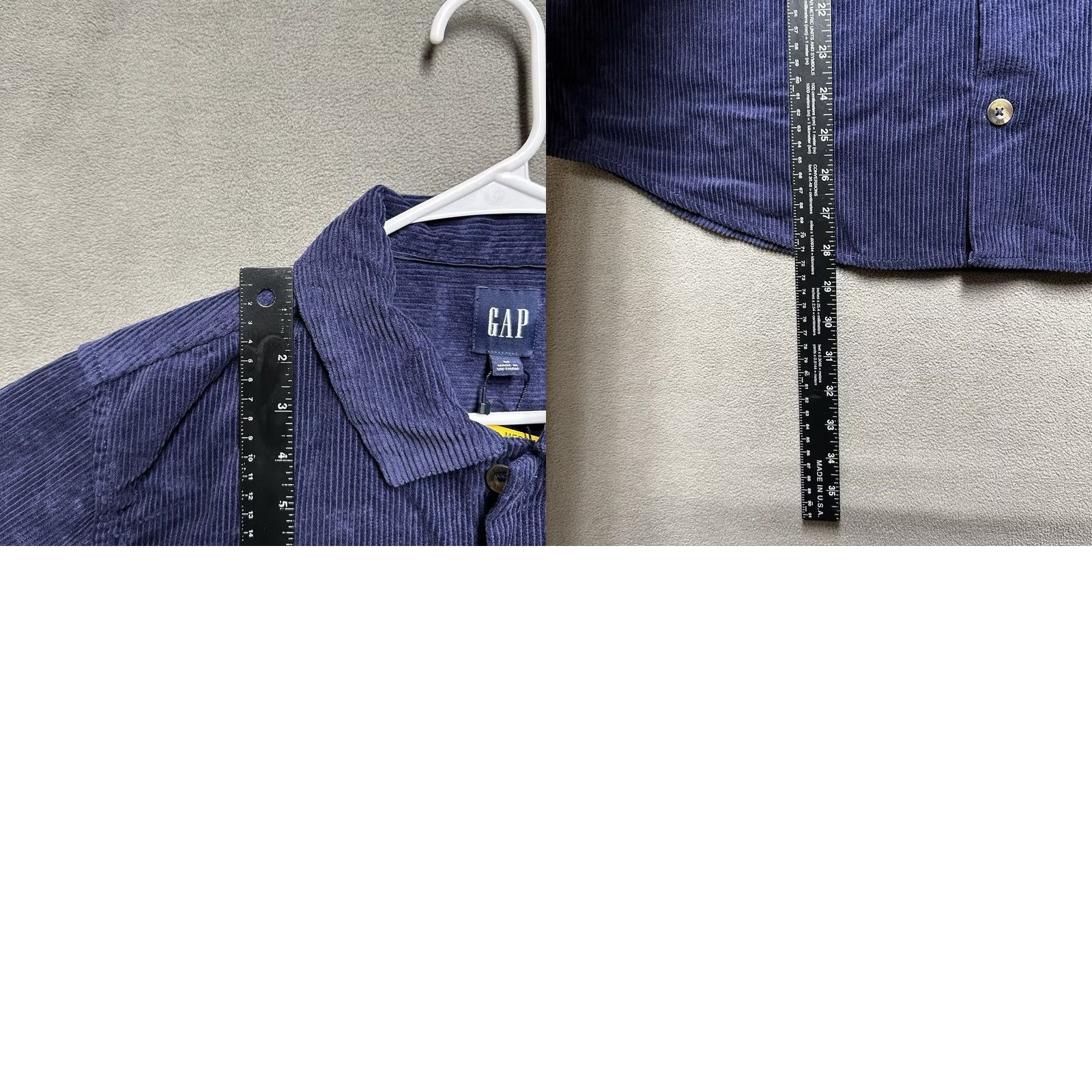 Gap GAP Shirt Mens Medium Eclipse Blue Button Up Corduroy Long Sleeve Size US M / EU 48-50 / 2 - 9 Thumbnail