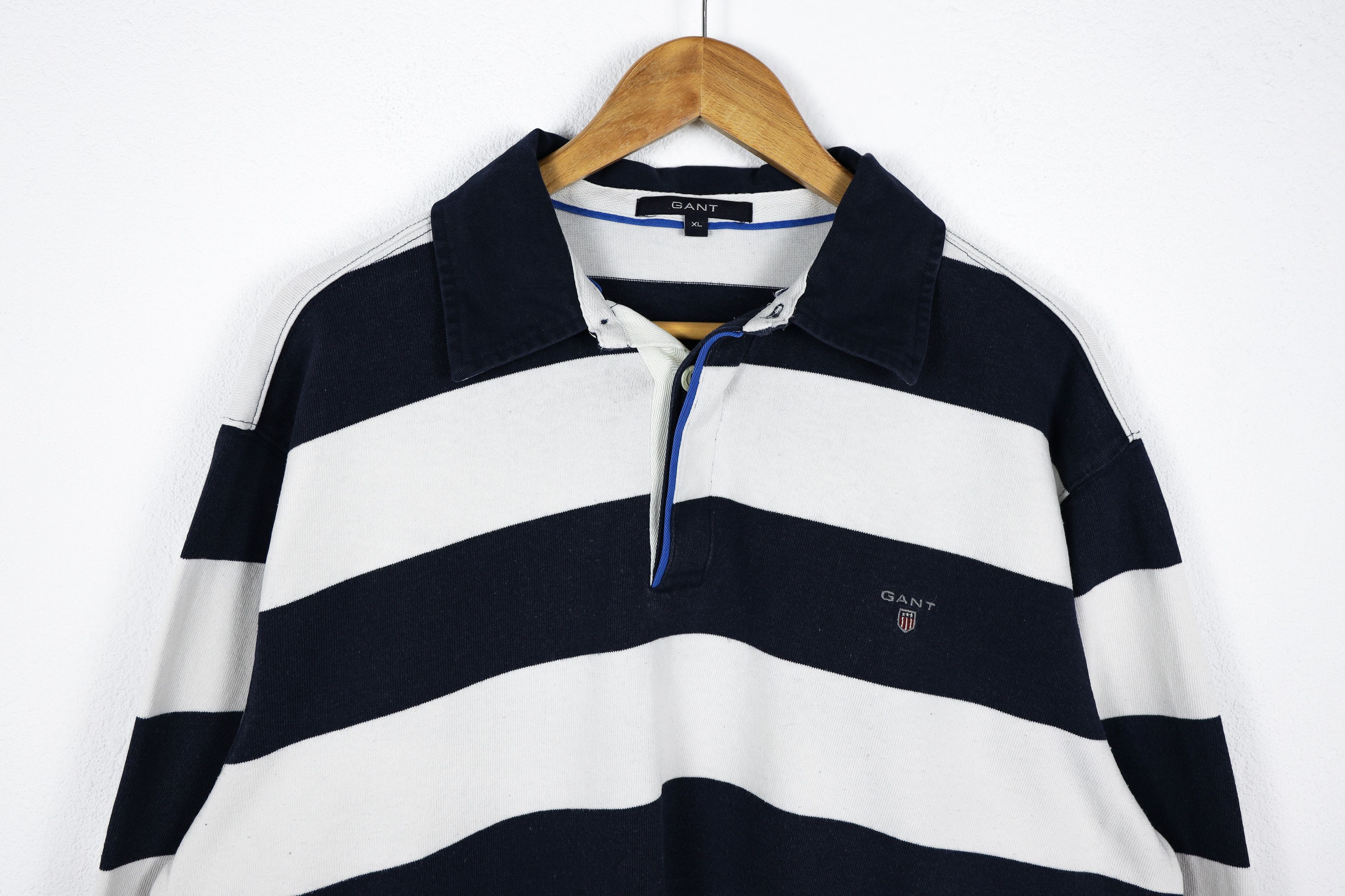 Gant × Gant Rugger Gant Logo Preppy University Striped Rugby Polo Shirt XL Size US XL / EU 56 / 4 - 2 Thumbnail