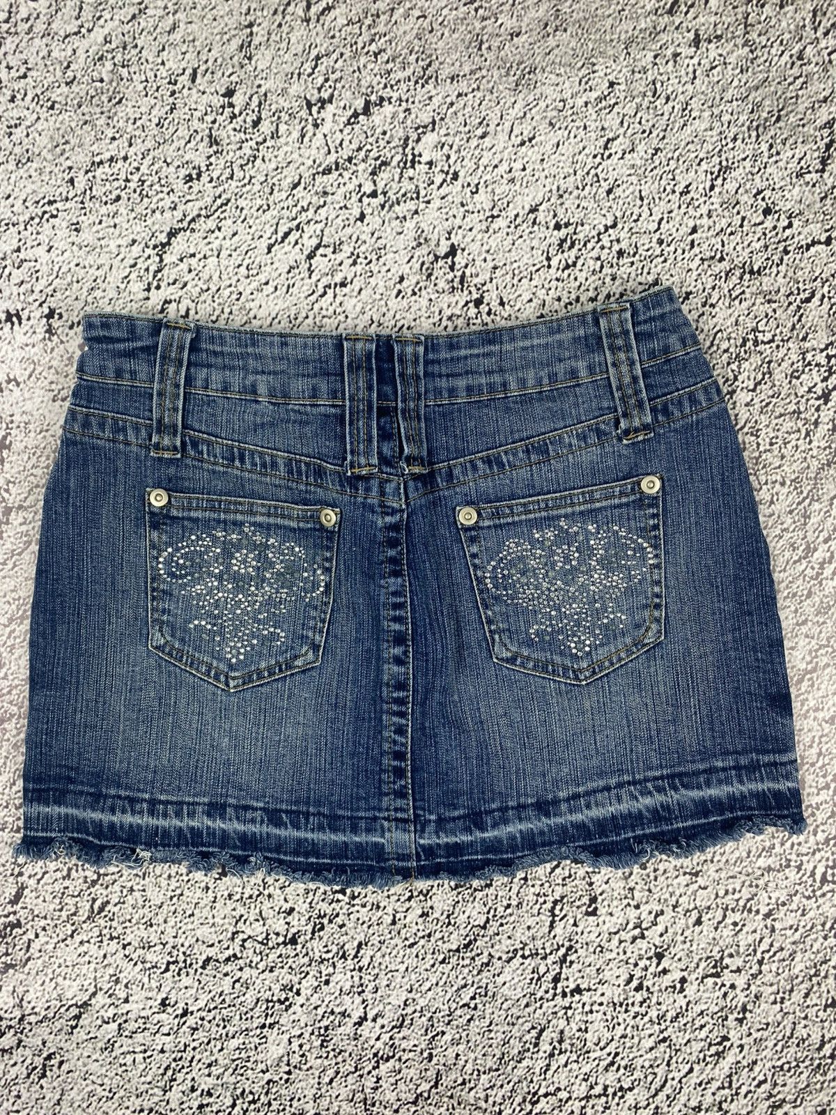 Vintage Vintage Y2K faded denim mini skirt 00s juicy style 38 Size 30" / US 8 / IT 44 - 3 Thumbnail