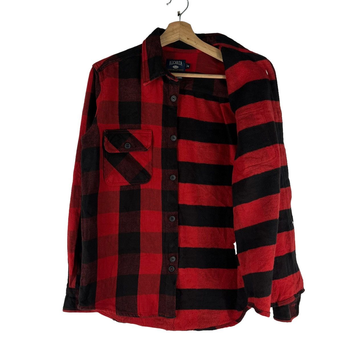 Flannel 🔥VINTAGE FLANNEL WOOL JACKET PUNK DESIGN ALCARZA JAPAN Size US M / EU 48-50 / 2 - 7 Thumbnail