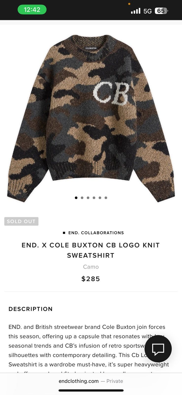 Cole Buxton END. x Cole Buxton Cb Logo Knit Sweatshirt Size US XS / EU 42 / 0 - 1 Thumbnail