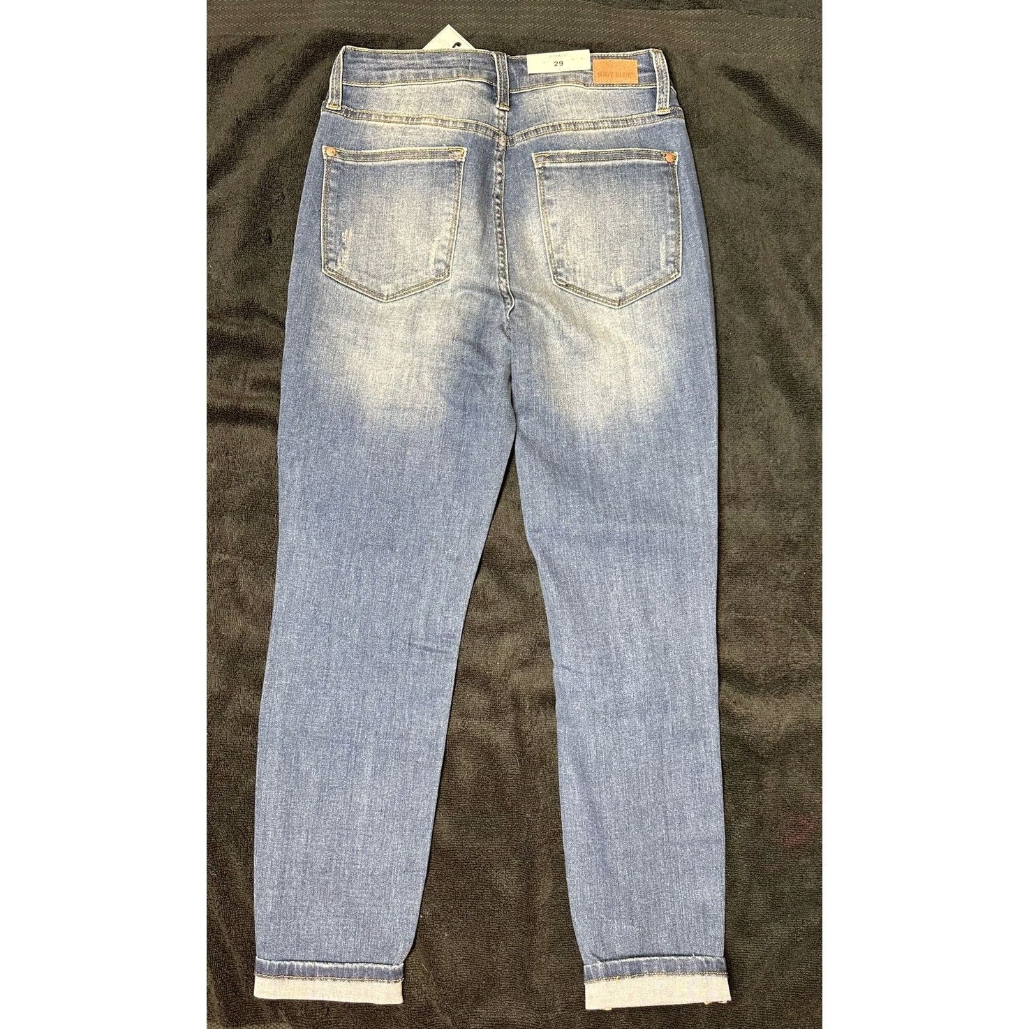Judy Blue Judy Blue Adelene Mid Rise Cuffed Jeans Dark Blue 29 Size 29" - 12 Thumbnail