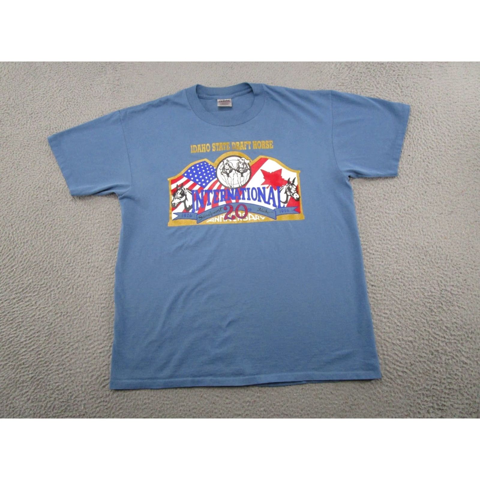 Vintage VINTAGE Idaho State ISU Draft Horse International Single Stitch Shirt XL Blue 90s Mens T-Shirt 1990s Vintage 90s Decade Theme Shirts Shirt Size US XL / EU 56 / 4 - 2 Thumbnail