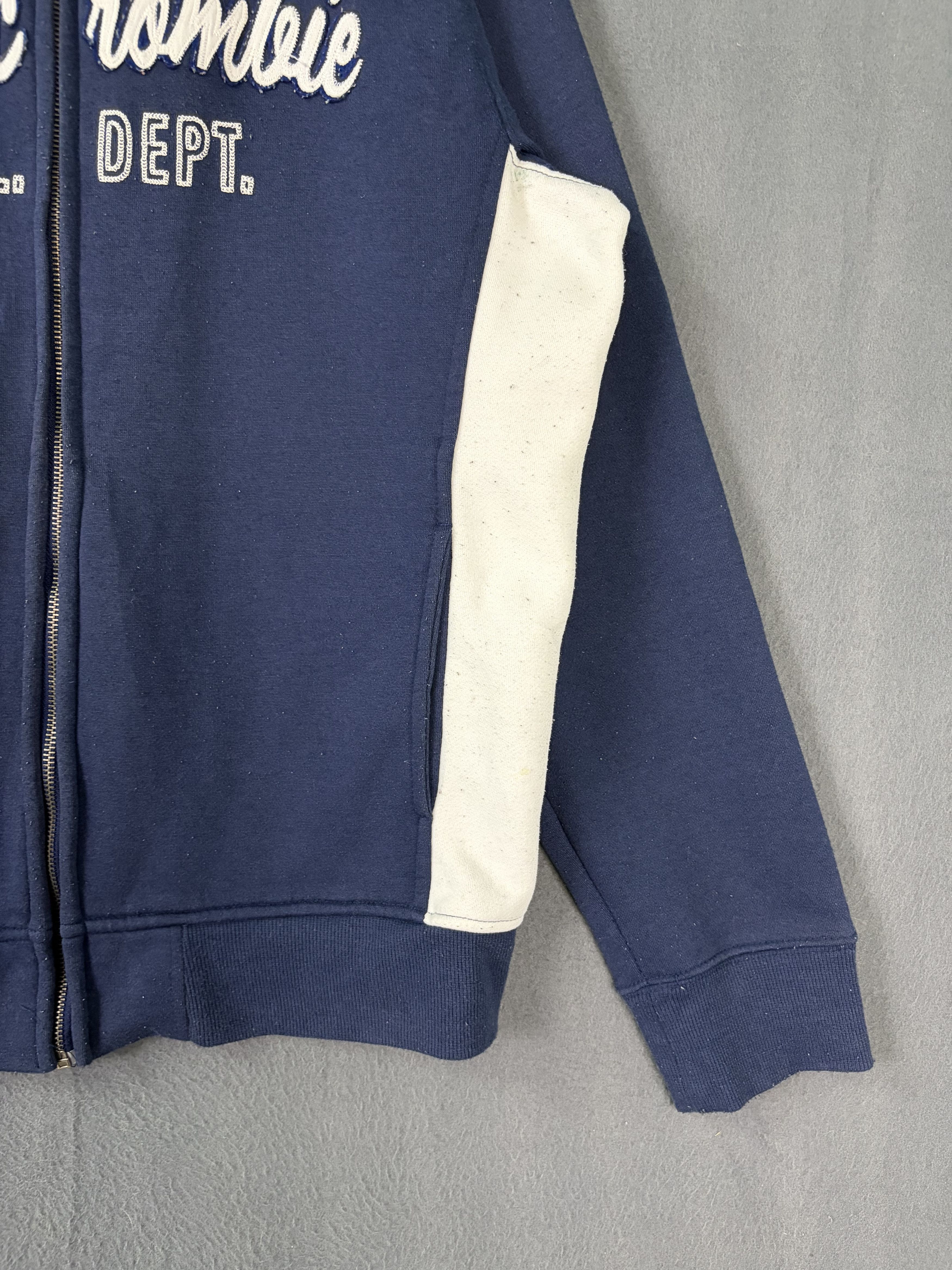 Abercrombie & Fitch Abercrombie Navy Blue Track Jacket Cotton-Blend Size US XL / EU 56 / 4 - 5 Thumbnail