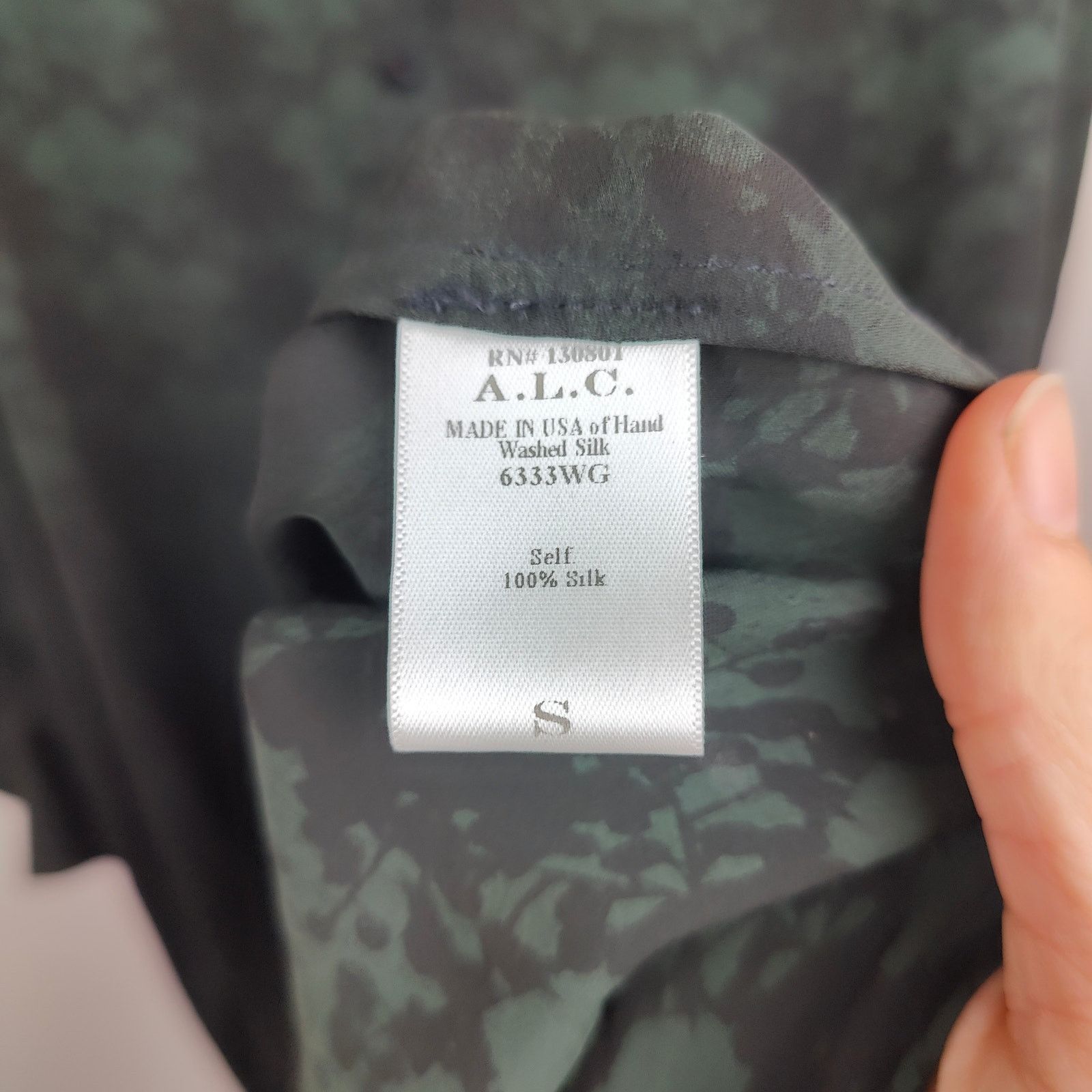 A.L.C. A.L.C. 100% Silk Dress Womens Small Green Black Ombre Floral Size S / US 4 / IT 40 - 5 Thumbnail