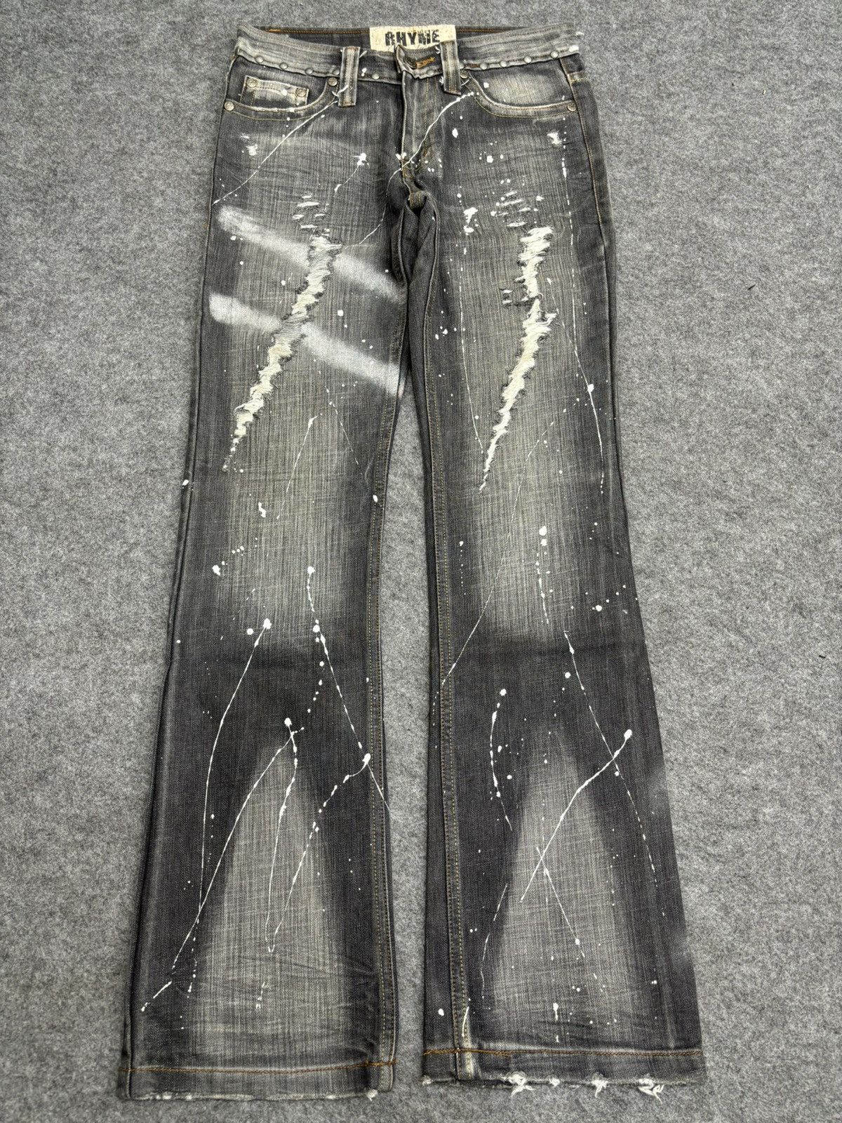 Seditionaries 💥FLARE💥 RHYME Japan Painter Spiky Distressed Denim F566 Size US 28 / EU 44 - 25 Thumbnail
