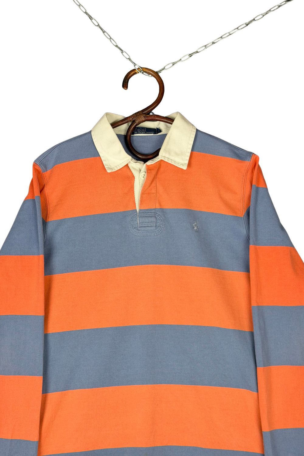 Polo Ralph Lauren Vintage Polo Ralph Lauren Rugby Shirt Grey Orange Stripe Y2K Size US XS / EU 42 / 0 - 11 Thumbnail
